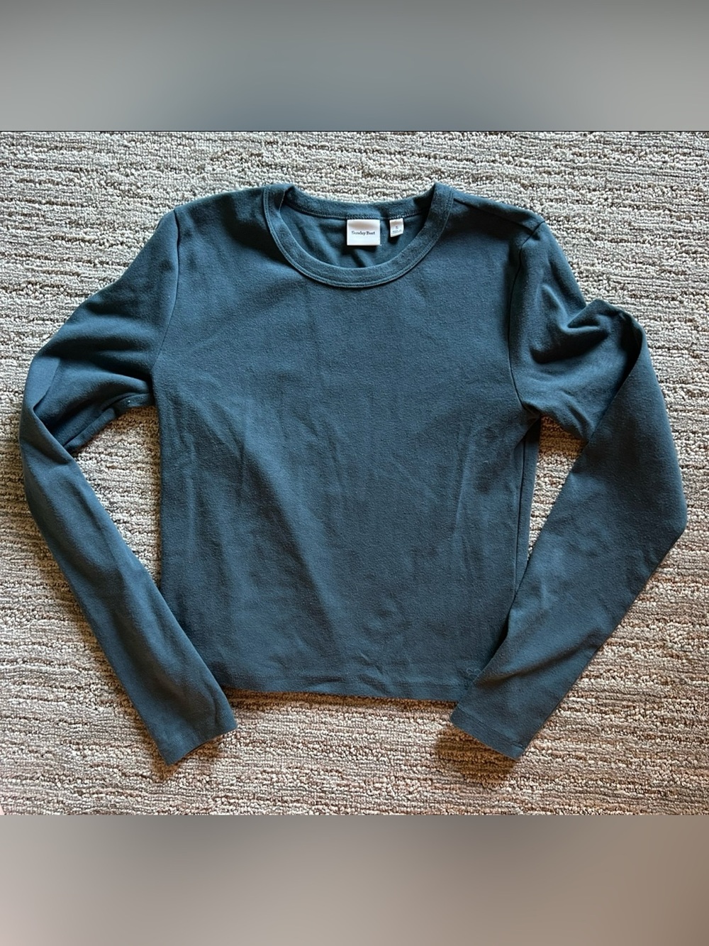 Sunday Best Long Sleeve Crewneck Top - Teal Green